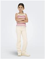 Kids Only Cotton Rich Striped Knitted Vest (7-14 Yrs) White Mix