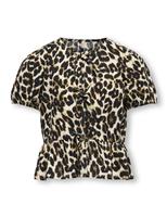 Kids Only Pure Cotton Leopard Print Top (8-14 Yrs) Brown Mix