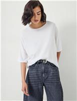 Reece Cotton Rich Crew Neck Drapey T-Shirt