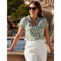 SOSANDAR Paisley Collared Shirt Green Mix