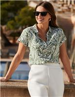 SOSANDAR Paisley Collared Shirt Green Mix