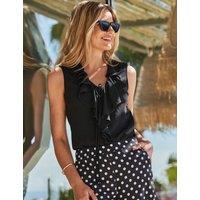 V-Neck Ruffle Tie Detail Top