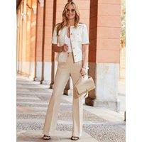 SOSANDAR Boucl Collarless Short Sleeve Jacket Ivory