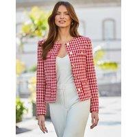 Dogtooth Textured Gold Button Jacket