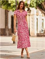 Abstract Twist Detail Midaxi Jersey Dress