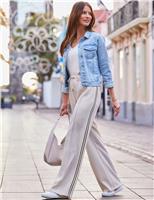 Side Stripe Wide Leg Trousers