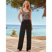 Wide Leg Trousers with Linen