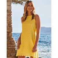 Pure Cotton Broderie Scallop Hem Shift Dress