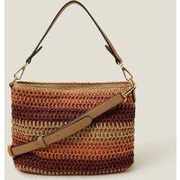 Raffia Striped Cross Body Bag