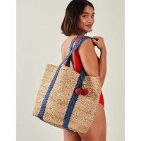 Jute Denim Strap Tote Bag