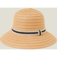 Straw Monochrome Trim Bucket Hat