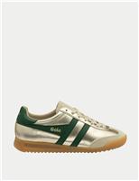 Gola Torpedo Glimmer Leather Metallic Trainers Gold