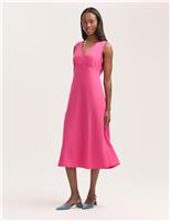 V-Neck Midi Skater Dress