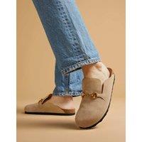 Jones Bootmaker Leather Horsebit Mules Beige