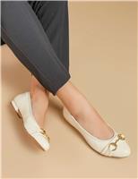 Leather Buckle Slip On Pumps