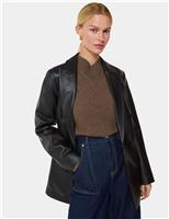 Leather Double Breasted Waisted Blazer