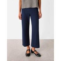 Side Zip Wide Leg Cropped Trousers