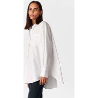 Whistles Pure Cotton Collared Oversized Shirt White