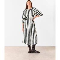Pure Lyocell Striped Midi Shirt Dress