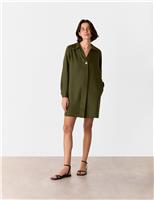 Pure Lyocell Collared Mini Shirt Dress