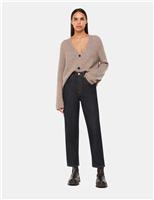 High Waisted Barrel Ankle Grazer Jeans