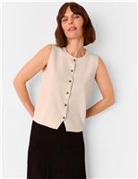 Lucy Cotton Rich Crew Neck Button Through Waistcoat