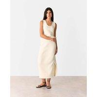 Cotton Blend Textured Scoop Neck Vest Top