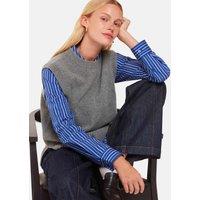 Whistles Pure Wool Split Hem Knitted Vest Top Grey