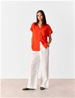 Whistles Collared Button Through Shirt Red
