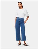 High Waisted Wide Leg Cropped Jeans