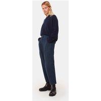Whistles Tessa Cotton Rich Straight Leg Trousers Navy