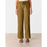 Lyocell Rich Paperbag Straight Leg Trousers