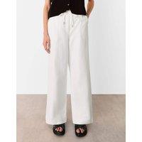Cotton Rich Drawstring Wide Leg Trousers