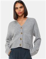 Wool Blend V-Neck Relaxed Cardigan