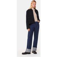 Whistles Marie Pure Cotton Collared Short Jacket Black