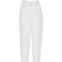 Whistles Pure Linen Tapered Ankle Grazer Trousers White