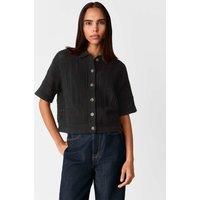 Pure Cotton Crochet Effect Knitted Shirt