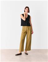 Lyocell Rich Ribbed Button Through Tank Top