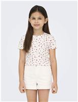 Cotton Rich Floral Cropped Top (7-14 Yrs)