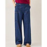 Elasticated High Waisted Straight Leg Jeans