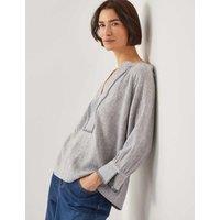 Monsoon Linen Rich Printed Top Blue Mix