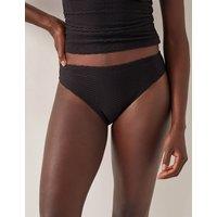 Monsoon Textured High Leg Bikini Bottoms Black
