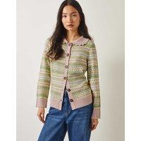 Fair Isle Collared Cardigan with Wool