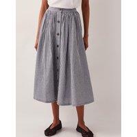 Pure Cotton Gingham Button Through Midi Skirt