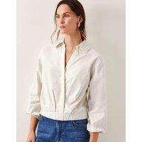 Cotton Rich Collared Wrap Front Blouse