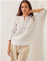 Monsoon Pure Linen Top White
