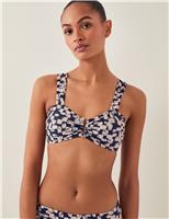 Abstract Print Triangle Bikini Top