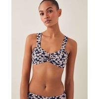 Abstract Print Triangle Bikini Top