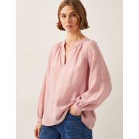 Satin Textured V-Neck Blouse