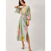 Printed Midi Kimono Dress